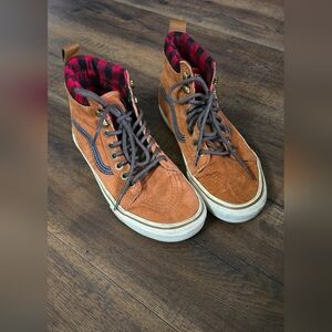 Vans sk8-hi MTE scotchgard 3M suede glaze ginger plaid top